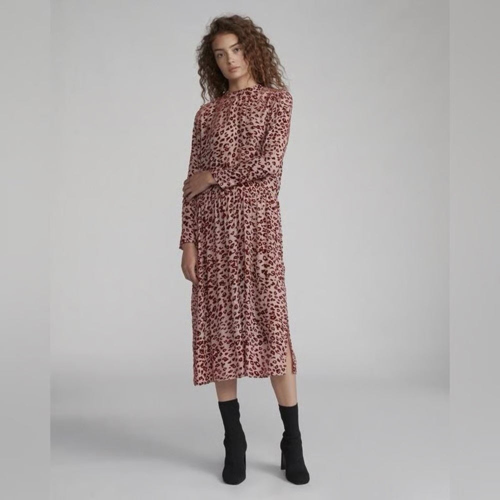 Rag & Bone - Gia Midi Dress Silk Blend Velvet Burnout / 2 pc with slip